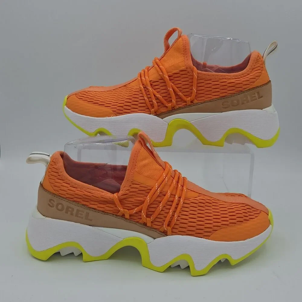 Sorel Kinetic Impact II Lace Sneakers Orange Yellow Lightweight Womens 7.5 EUC